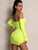 Criss-cross Neon Yellow Bodycon Slip Dress