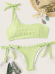 One Shoulder Top With Tie Side Bikini Set