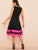 60s Mesh Insert Striped Detail Fit & Flare Dress