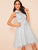 60s Buttoned Front Belted Polka Dot Organza Dress