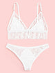 Polka Dot Contrast Mesh Lingerie Set