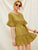 Ruffle Hem Self Tie Striped Dress