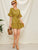Ruffle Hem Self Tie Striped Dress