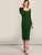 Surplice Neck Puff Sleeve Split Pencil Dress