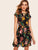 Floral Print V-cut Neck Dress