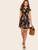 Floral Print V-cut Neck Dress