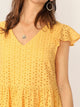 Eyelet Embroidered Tiered Ruffle Dress