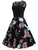 50s Lace Panel Floral Print Circle Dress
