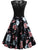 50s Lace Panel Floral Print Circle Dress