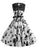 50s Lace Panel Floral Print Circle Dress