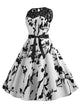 50s Lace Panel Floral Print Circle Dress