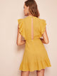 Layered Ruffle Armhole Cutout Back Dress