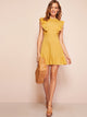 Layered Ruffle Armhole Cutout Back Dress