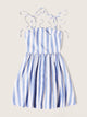 Self Tie Shoulder Fit & Flare Dress