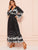 Surplice Neck Bell Sleeve Fit & Flare Floral Dress