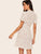 80s Frilled Trim Calico Print Dress