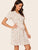80s Frilled Trim Calico Print Dress