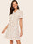 80s Frilled Trim Calico Print Dress