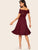 60s Off Shoulder Lace Insert Fit & Flare Dress