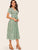 50s Lace Trim Ditsy Floral Print Belted Dress