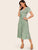50s Lace Trim Ditsy Floral Print Belted Dress