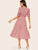  60s Button Front Frilled Cuff Polka-dot Print Dress