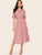  60s Button Front Frilled Cuff Polka-dot Print Dress