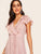 70s Ruffle Trim Belted Fit & Flare Dress