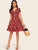 60s V Neck Ditsy Floral Fit & Flare Dress