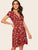 60s V Neck Ditsy Floral Fit & Flare Dress