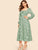 Ruched Front Lantern Sleeve Floral Dress