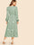 Ruched Front Lantern Sleeve Floral Dress