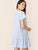 Single Breasted Ruffle Hem Striped Dress