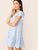 Single Breasted Ruffle Hem Striped Dress
