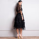 Sheer Lace & Mesh Overlay Dress