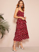 Polka Dot Layered Hem Cami Dress