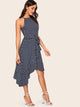 70s Polka Dot Asymmetrical Hem Dress