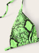 Snake Print Halter Top With Tanga Bikini