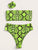 Neon Lime Snakeskin Bandeau Bikini Set With Hair Tie