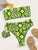 Neon Lime Snakeskin Bandeau Bikini Set With Hair Tie