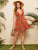 Knot Shoulder Backless Ruffle Hem Slip Dress