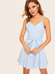 Striped Tie Waist Cami Dress