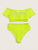 Neon Green Bardot Fishnet Short Sleeve Bikini 4pack