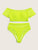 Neon Green Bardot Fishnet Short Sleeve Bikini 4pack