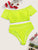 Neon Green Bardot Fishnet Short Sleeve Bikini 4pack