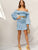 Foldover Front Lantern Sleeve Shirred Dress Without Belt