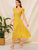 Ruffle Trim Button Front Split Dress