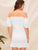 Off Shoulder Ruffle Hem Bodycon Smocked Dress