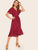 Ruffle Hem Polka Dot Belted Tea Dress