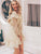 Simplee Plunging Neck Lantern Sleeve Ruffle Dress